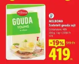 Lidl MILBONA Szeletelt gouda sajt ajánlat