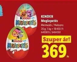 Lidl KINDER Meglepetés ajánlat