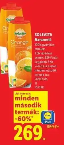 Lidl SOLEVITA Narancslé ajánlat