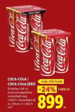 Lidl Coca Cola / Coca Cola Zero ajánlat