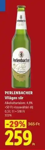 Lidl PERLENBACHER ajánlat