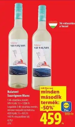 Lidl Balatoni Sauvignon Blanc ajánlat