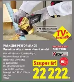 Lidl PARKSIDE PERFORMANCE Prémium akkus sarokcsiszoló készlet ajánlat