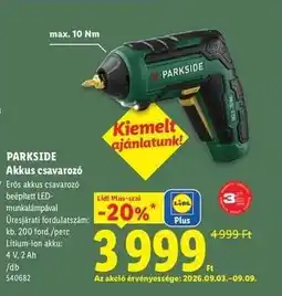 Lidl PARKSIDE Akkus csavarozó ajánlat