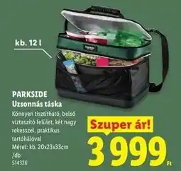 Lidl PARKSIDE Uzsonnás táska ajánlat