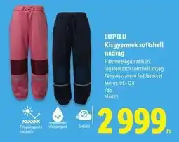 Lidl LUPILU Kisgyermek softshell nadrág ajánlat