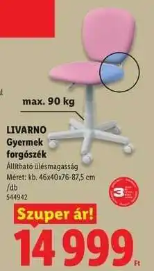 Lidl LIVARNO Gyermek forgószék ajánlat