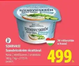 Lidl SZARVASI Szendvicskrém ricottával ajánlat