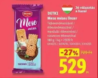 Lidl DETKI Mese mézes linzer ajánlat