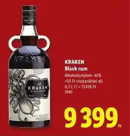 Lidl KRAKEN Black Rum ajánlat