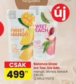 Spar BALANCE GROW Ice Tea / Ice Ade ajánlat