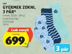 ALDI GYERMEK ZOKNI, 3 PÁR ajánlat