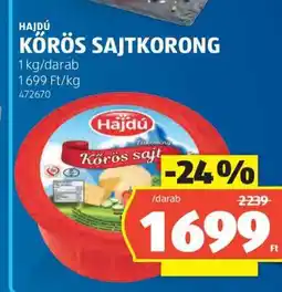ALDI Hajdú Körös sajtkorong ajánlat