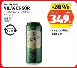 ALDI STAROPRAMEN Világos sör ajánlat