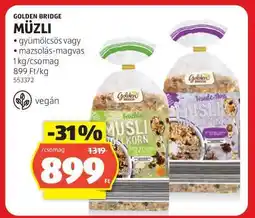 ALDI GOLDEN BRIDGE Müzli ajánlat