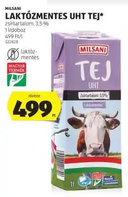 ALDI MILSANI LAKTÓZMENTES UHT TEJ ajánlat