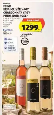 ALDI Feind Irsai Olivér vagy Chardonnay vagy Pinot Noir Rosé ajánlat