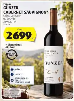 ALDI Günzer Cabernet Sauvignon ajánlat