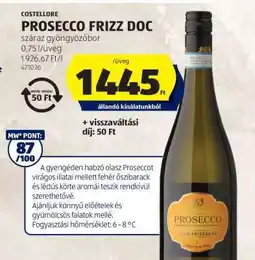 ALDI Costellore Prosecco Frizz DOC ajánlat