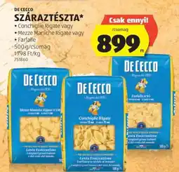ALDI DE CECCO Száraztészta ajánlat