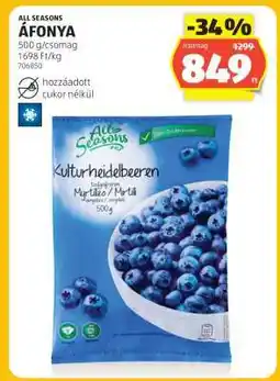 ALDI ALL SEASONS Áfonya ajánlat