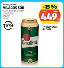 ALDI PILSNER URQUELL Világos sör ajánlat