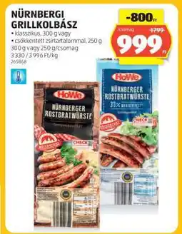 ALDI Nürnbergi Grillkolbász ajánlat