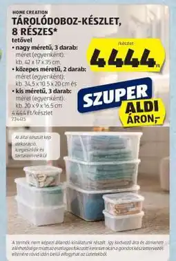ALDI HOME CREATION TÁROLÓDOBOZ-KÉSZLET, 8 RÉSZES ajánlat