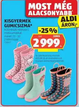 ALDI Kisgyermek gumicsizma ajánlat