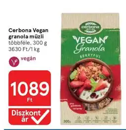 Tesco Cerbona Vegan granola müzli ajánlat