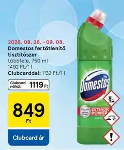 Tesco Domestos fertőtlenítő tisztítószer ajánlat