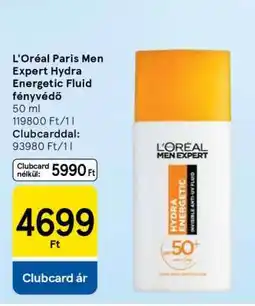 Tesco L'Oréal Paris Men Expert Hydra Energetic Fluid fényvédő ajánlat