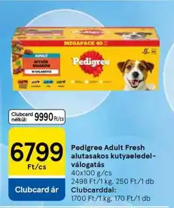 Tesco Pedigree Adult Fresh alutasakos kutyaeledel-válogatás ajánlat