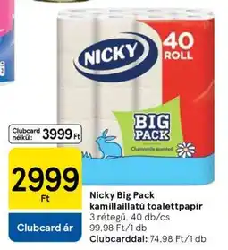 Tesco Nicky Big Pack kamillaiilatú toalettpapír ajánlat