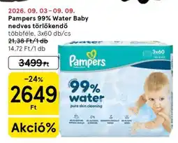 Tesco Pampers 99% Water Baby nedves törlőkendő ajánlat