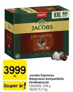 Tesco Jacobs Espresso Nespresso kompatibilis kávékapszula ajánlat