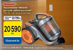 Tesco Hausmeister HM2045 porzsák nélküli porszívó ajánlat