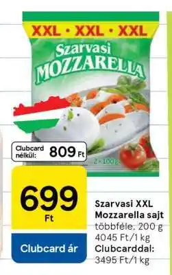 Tesco Szarvasi XXL Mozzarella sajt ajánlat