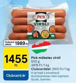 Tesco Pick műbeles virsli ajánlat