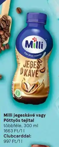 Tesco Milli jegeskávé vagy Pöttyös tejital ajánlat