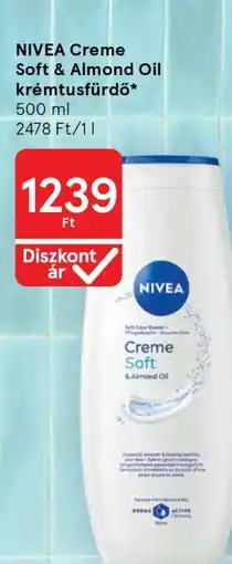 Tesco NIVEA Creme Soft & Almond Oil krémtusfürdő ajánlat