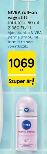 Tesco NIVEA roll-on vagy stift ajánlat