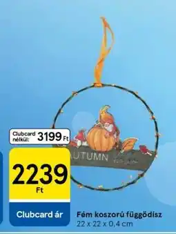 Tesco Fém koszorú függődísz ajánlat