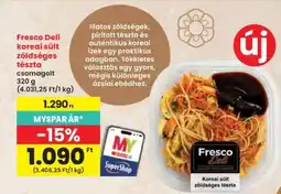 Interspar Fresco Deli koreai sült zöldséges tészta ajánlat