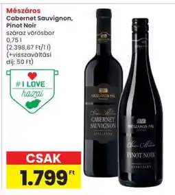 Interspar Mészáros Cabernet Sauvignon, Pinot Noir ajánlat