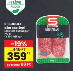 Interspar S-BUDGET dán szalámi ajánlat