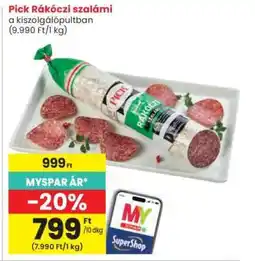 Interspar PICK Rákóczi szalámi ajánlat