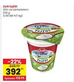 Interspar Zott tejföl ajánlat