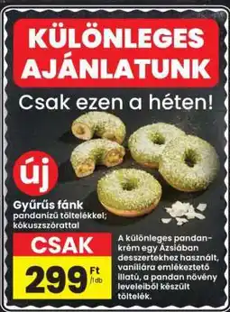 Interspar Gyűrűs fánk pandanízű töltelékkel kókusszórattal ajánlat