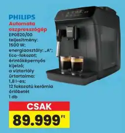 Interspar PHILIPS Automata eszpresszógép ajánlat
